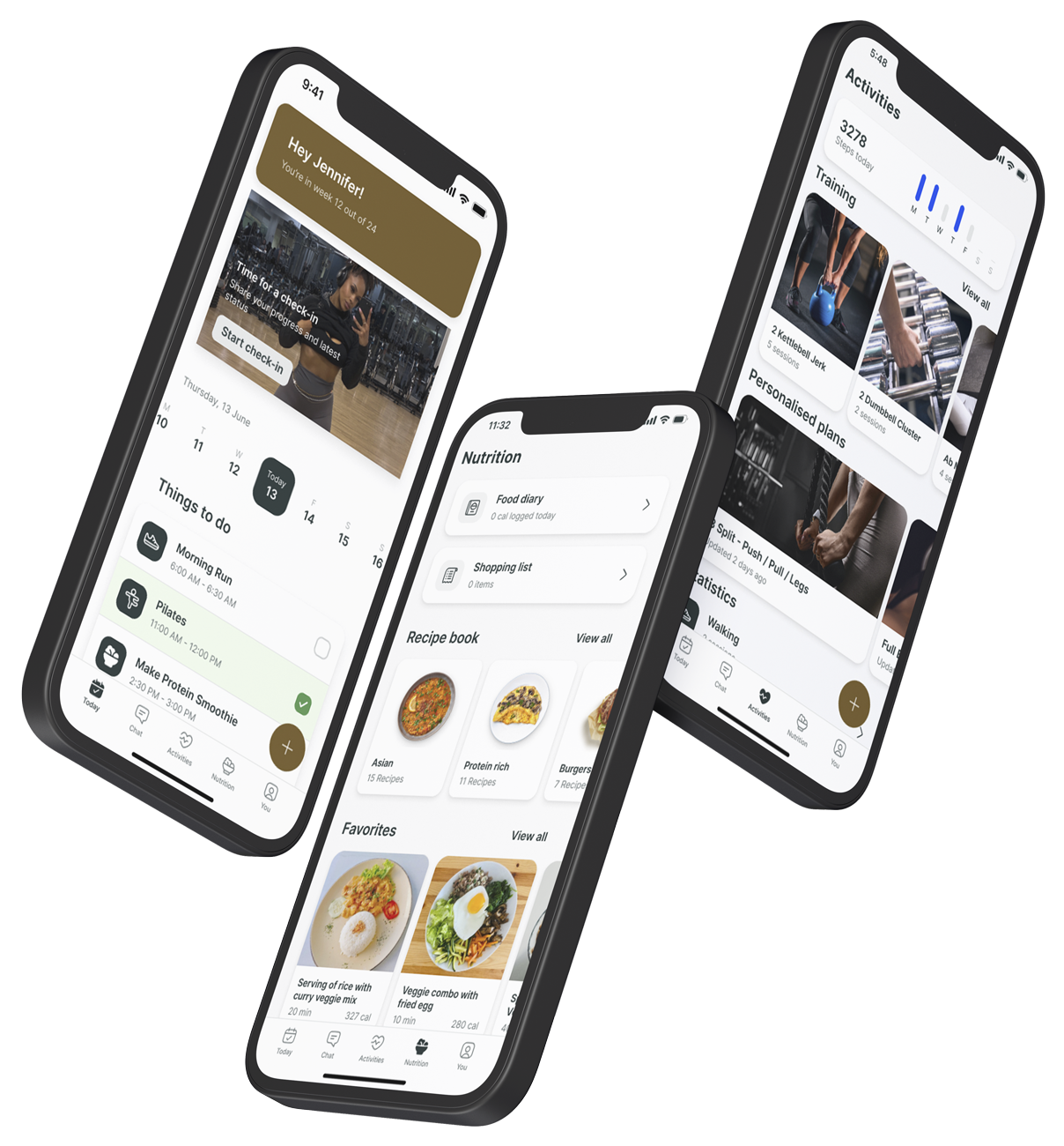 A mockup of the coaching app showcasing the features.
